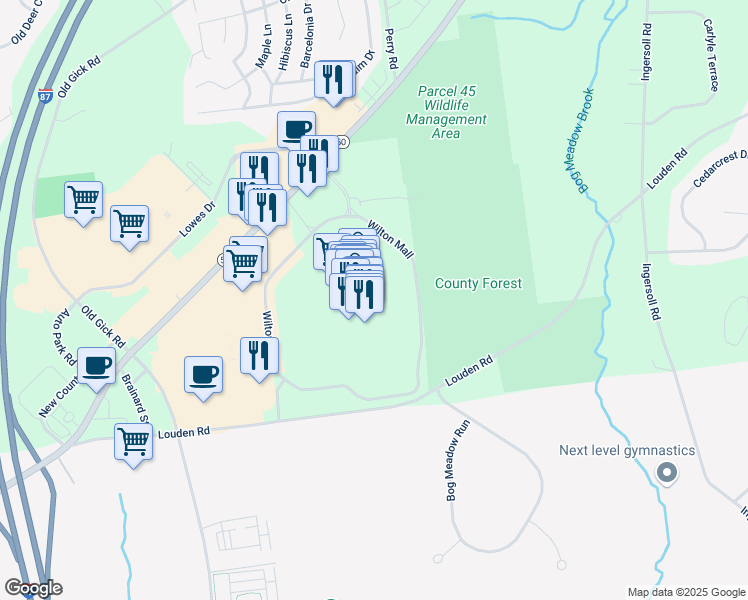 map of restaurants, bars, coffee shops, grocery stores, and more near 3065 Route 50 in Saratoga Springs