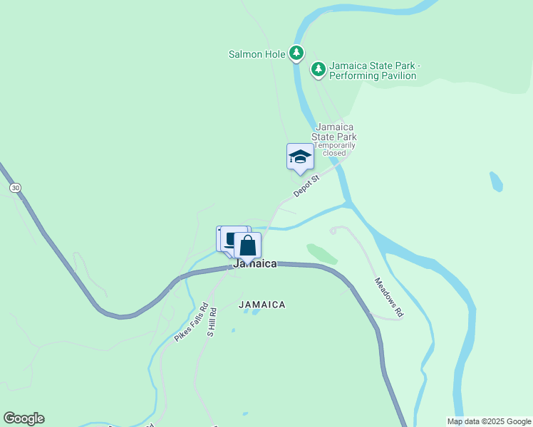map of restaurants, bars, coffee shops, grocery stores, and more near 153 Depot Street in Jamaica