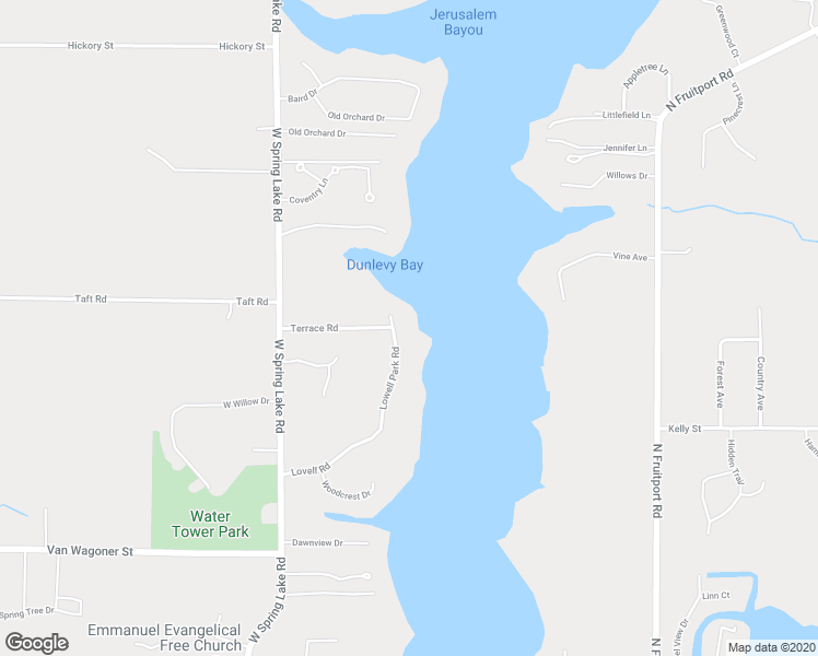 map of restaurants, bars, coffee shops, grocery stores, and more near 18210 Lovell Road in Spring Lake