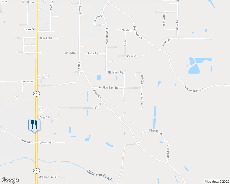 map of restaurants, bars, coffee shops, grocery stores, and more near 87882 Auction Barn Road in Bandon