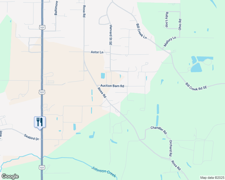 map of restaurants, bars, coffee shops, grocery stores, and more near 87868 Auction Barn Road in Bandon