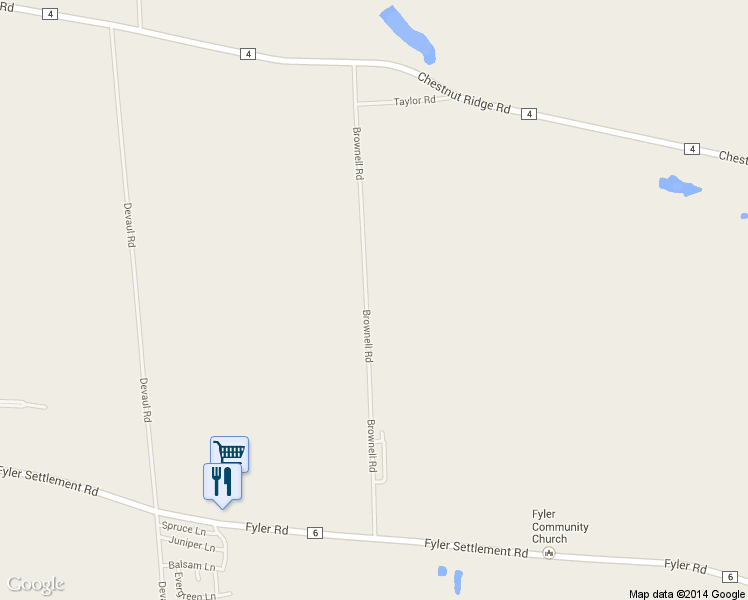 map of restaurants, bars, coffee shops, grocery stores, and more near 7856 Brownell Rd in Kirkville