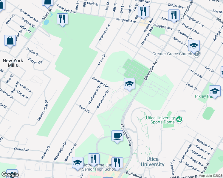 map of restaurants, bars, coffee shops, grocery stores, and more near Shepherd Pl in Yorkville