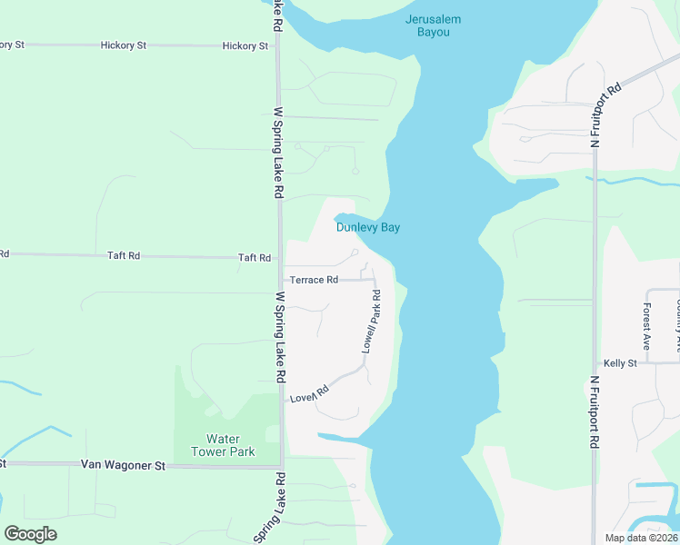 map of restaurants, bars, coffee shops, grocery stores, and more near 16177 Terrace Road in Spring Lake