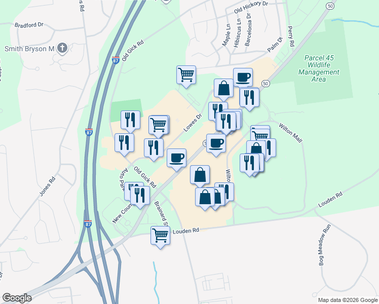 map of restaurants, bars, coffee shops, grocery stores, and more near 3040 Route 50 in Saratoga Springs