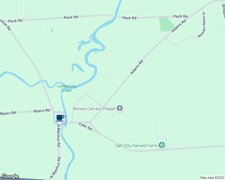 map of restaurants, bars, coffee shops, grocery stores, and more near 7850 Adams Road in Kirkville