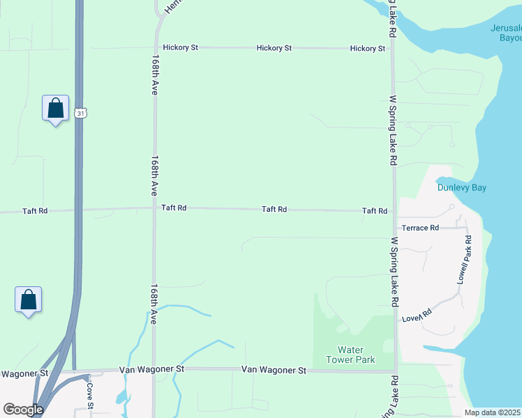 map of restaurants, bars, coffee shops, grocery stores, and more near 16348 Taft Road in Spring Lake
