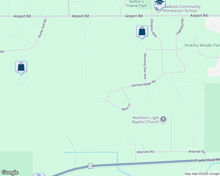 map of restaurants, bars, coffee shops, grocery stores, and more near 4540 Nina Lane in Middleton