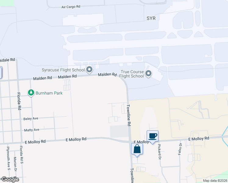 map of restaurants, bars, coffee shops, grocery stores, and more near in Mattydale