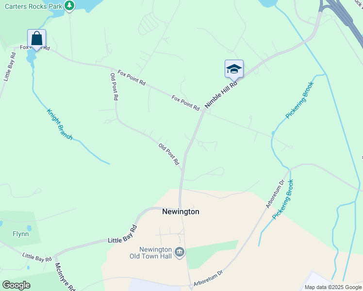 map of restaurants, bars, coffee shops, grocery stores, and more near 99 Old Post Road in Newington
