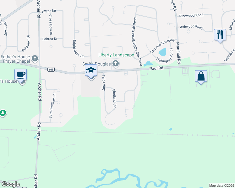 map of restaurants, bars, coffee shops, grocery stores, and more near 13 Lamp Post Drive in Rochester