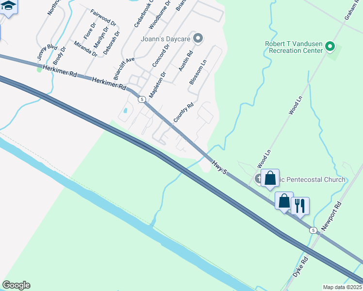 map of restaurants, bars, coffee shops, grocery stores, and more near 2090 New York 5 in Utica