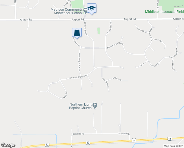 map of restaurants, bars, coffee shops, grocery stores, and more near 7475 Summit Ridge Road in Middleton