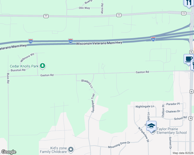 map of restaurants, bars, coffee shops, grocery stores, and more near 4674 Raven Way in Cottage Grove