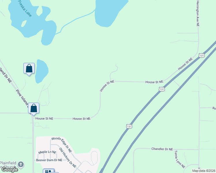 map of restaurants, bars, coffee shops, grocery stores, and more near 1676 House Street Northeast in Kent County