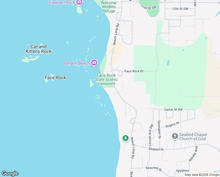 map of restaurants, bars, coffee shops, grocery stores, and more near 1300 Beach Loop Road in Bandon