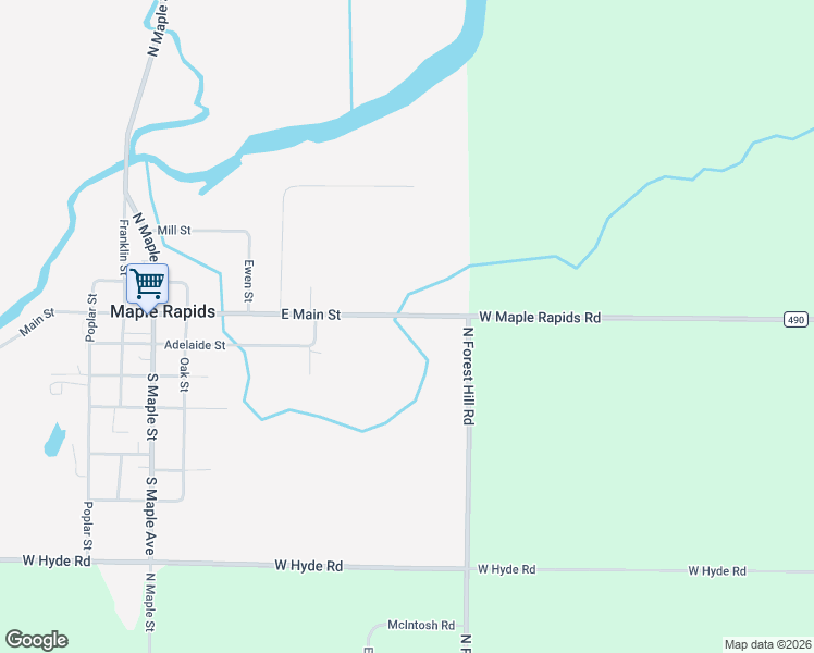 map of restaurants, bars, coffee shops, grocery stores, and more near 820 East Main Street in Saint Johns