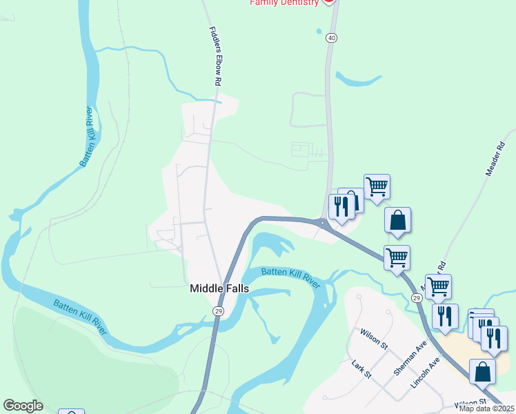 map of restaurants, bars, coffee shops, grocery stores, and more near 1079 New York 29 in Greenwich