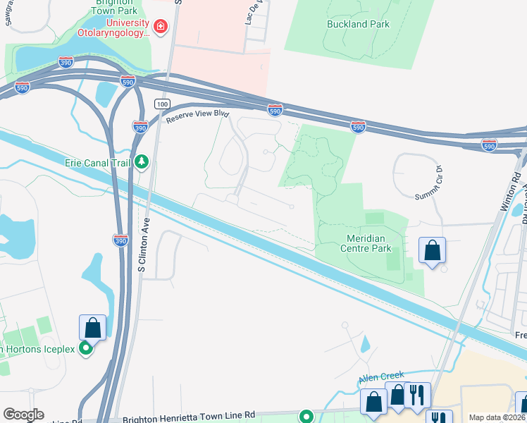 map of restaurants, bars, coffee shops, grocery stores, and more near 29 Watermark Landing East in Rochester