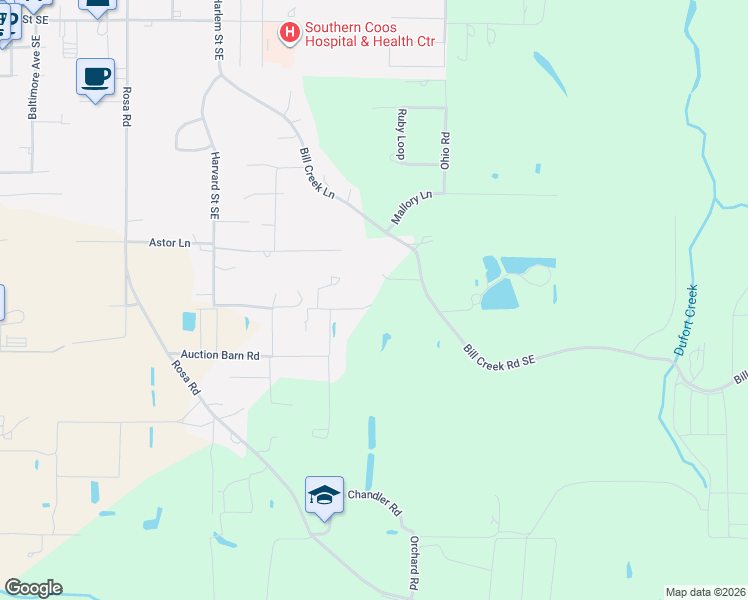 map of restaurants, bars, coffee shops, grocery stores, and more near in Bandon