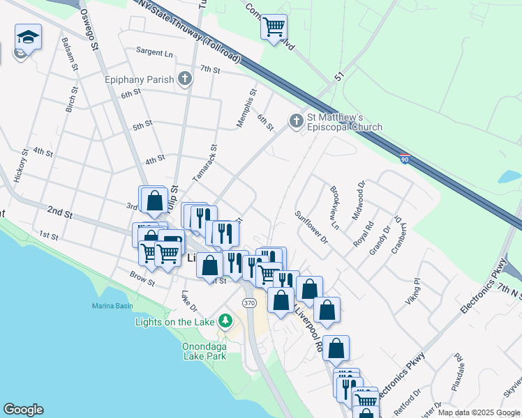 map of restaurants, bars, coffee shops, grocery stores, and more near 112 Cleveland Street in Liverpool