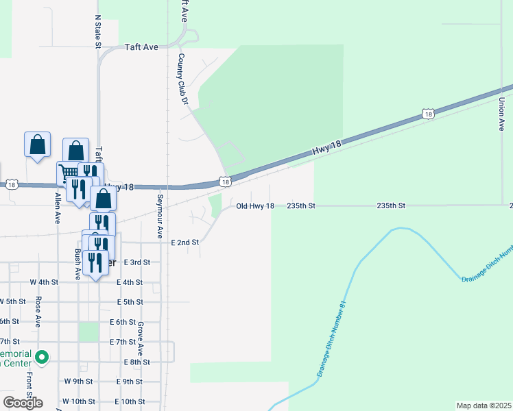 map of restaurants, bars, coffee shops, grocery stores, and more near 2 Parkwood Place in Garner