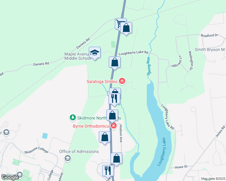 map of restaurants, bars, coffee shops, grocery stores, and more near 502 Maple Avenue in Saratoga Springs