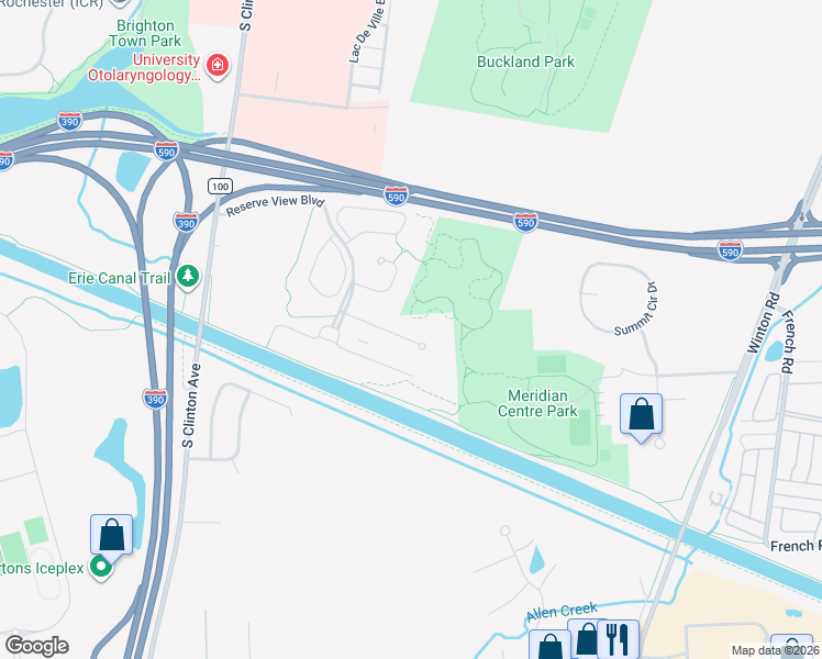 map of restaurants, bars, coffee shops, grocery stores, and more near 65 Pendleton Hill Road in Rochester