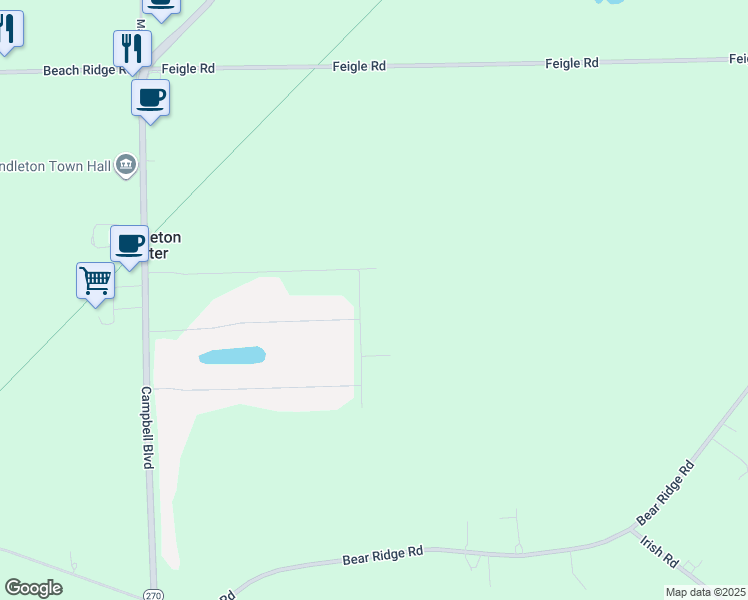 map of restaurants, bars, coffee shops, grocery stores, and more near 5000 Brauer Drive in Pendleton