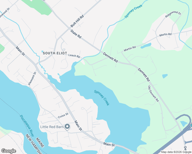 map of restaurants, bars, coffee shops, grocery stores, and more near 1 Salt Creek Way in Kittery