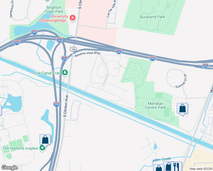 map of restaurants, bars, coffee shops, grocery stores, and more near 10 Pendleton Hill in Rochester