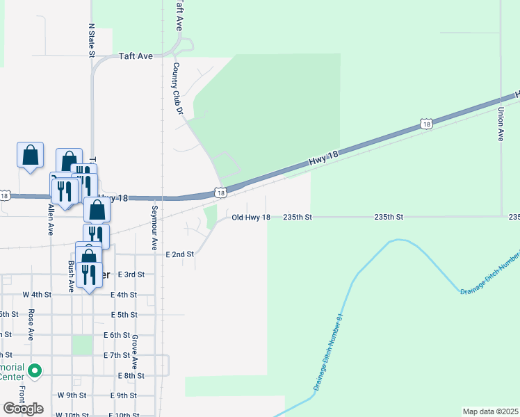 map of restaurants, bars, coffee shops, grocery stores, and more near 2-98 Parkwood Place in Garner