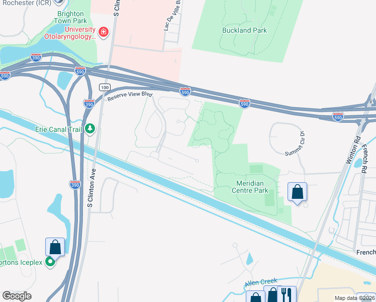 map of restaurants, bars, coffee shops, grocery stores, and more near 65 Pendleton Hill Road in Rochester