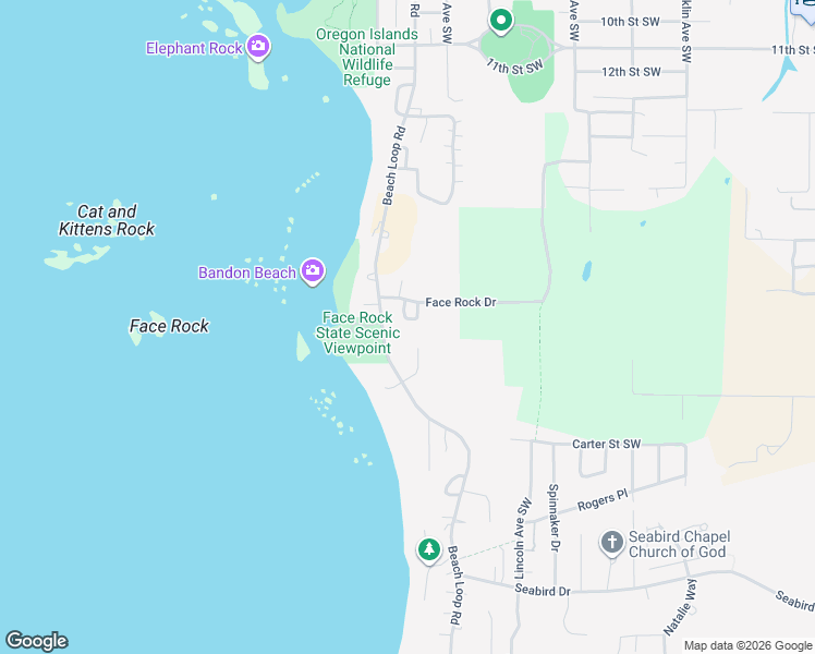 map of restaurants, bars, coffee shops, grocery stores, and more near 1359 Village Loop in Bandon