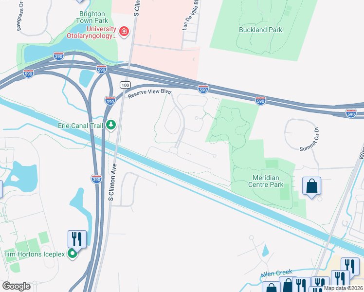 map of restaurants, bars, coffee shops, grocery stores, and more near 10 Pendleton Hill Road in Rochester