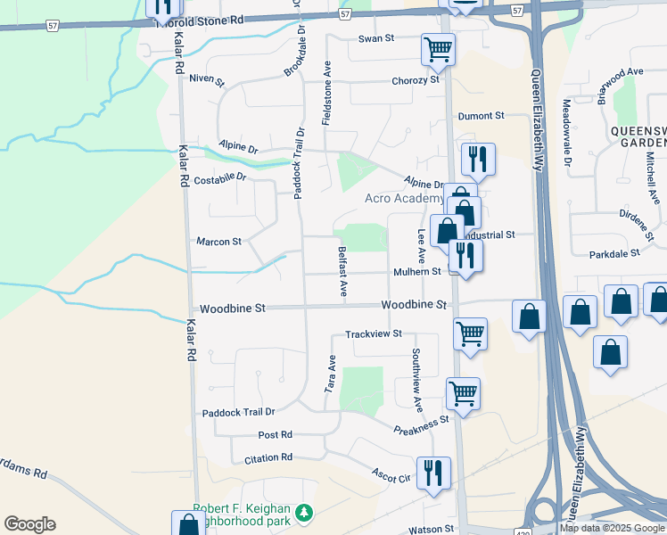map of restaurants, bars, coffee shops, grocery stores, and more near in Niagara Falls