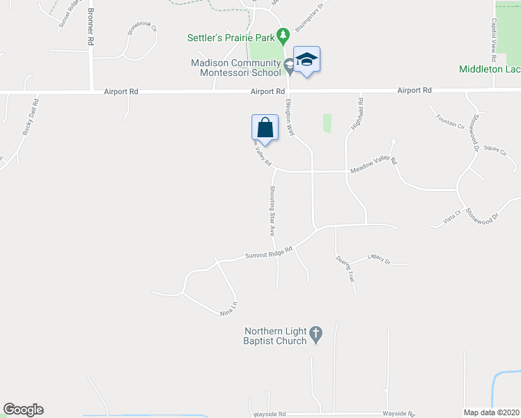 map of restaurants, bars, coffee shops, grocery stores, and more near 4523 Shooting Star Avenue in Middleton