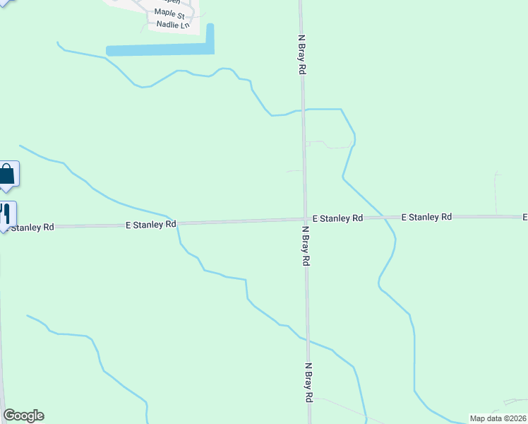 map of restaurants, bars, coffee shops, grocery stores, and more near 2459 East Stanley Road in Mount Morris