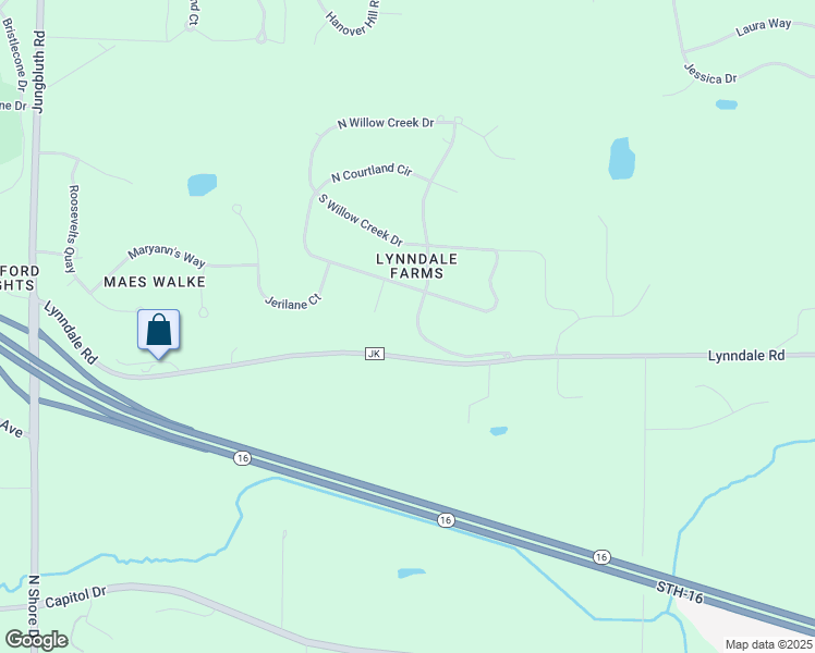 map of restaurants, bars, coffee shops, grocery stores, and more near W277N4839 Lynndale Lane in Pewaukee