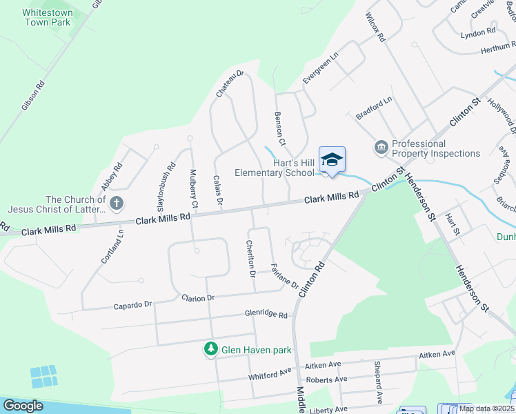 map of restaurants, bars, coffee shops, grocery stores, and more near 8551 Clark Mills Road in Whitesboro
