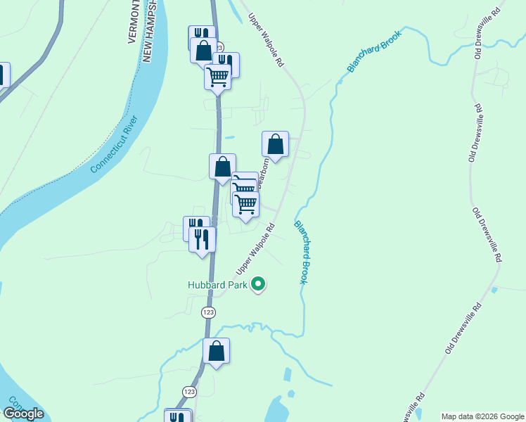 map of restaurants, bars, coffee shops, grocery stores, and more near 63 Dearborn Circle in Walpole