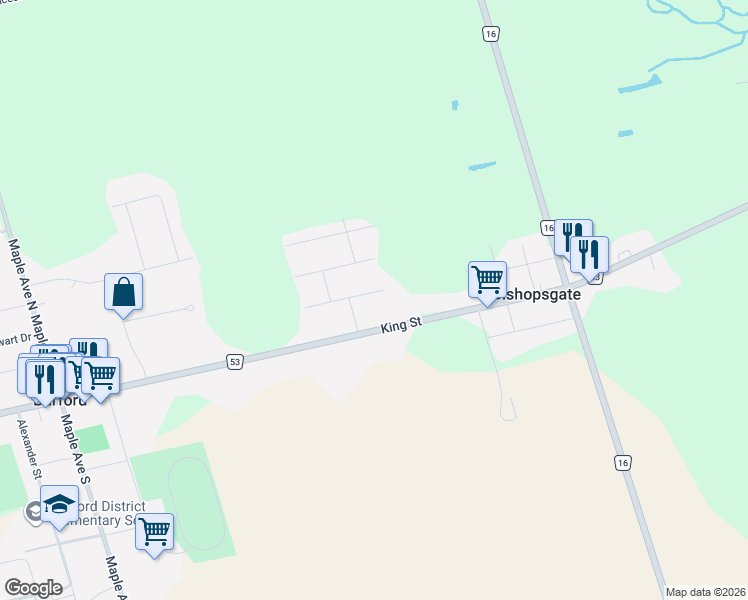 map of restaurants, bars, coffee shops, grocery stores, and more near 52 Lorne Avenue in Brant