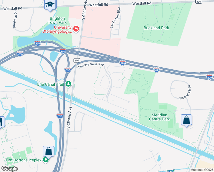 map of restaurants, bars, coffee shops, grocery stores, and more near 245 Cos Grande Heights in Rochester