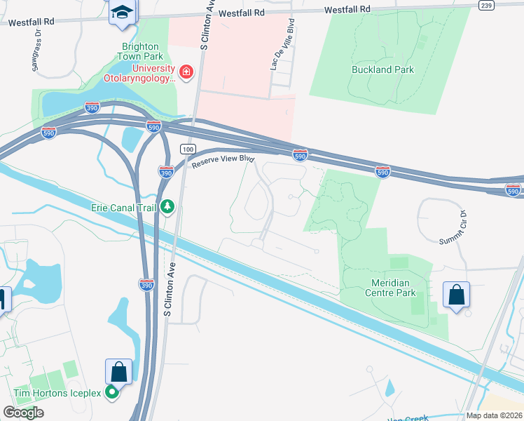 map of restaurants, bars, coffee shops, grocery stores, and more near 245 Cos Grande Heights in Rochester