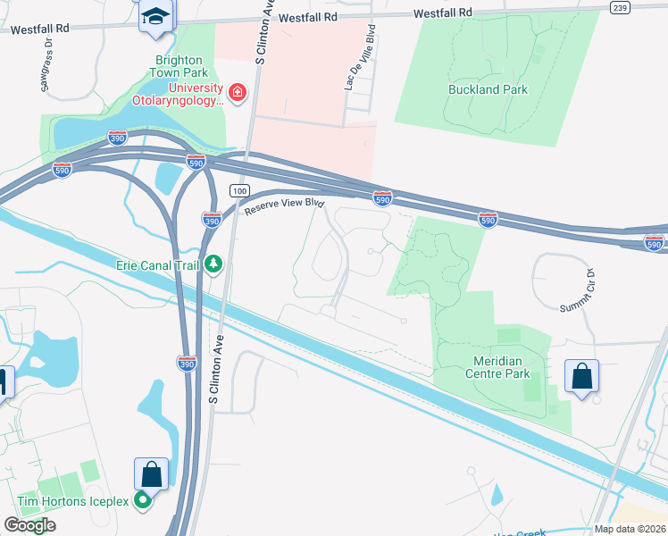 map of restaurants, bars, coffee shops, grocery stores, and more near 245 Cos Grande Heights in Rochester