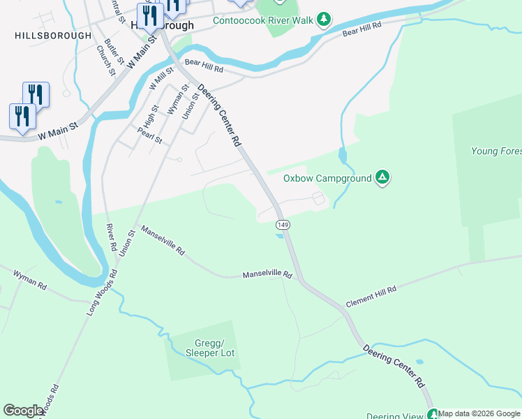 map of restaurants, bars, coffee shops, grocery stores, and more near 13 Merrill Way in Deering