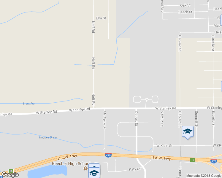 map of restaurants, bars, coffee shops, grocery stores, and more near 7080 Neff Road in Mount Morris