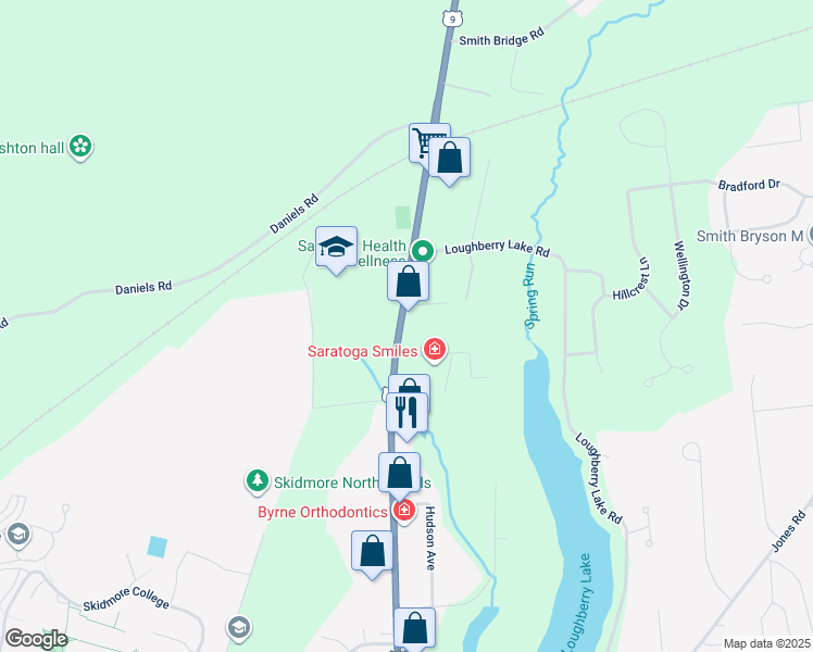 map of restaurants, bars, coffee shops, grocery stores, and more near 524 Maple Avenue in Saratoga Springs
