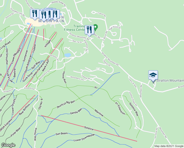 map of restaurants, bars, coffee shops, grocery stores, and more near 8 Hardwood Hill in Stratton