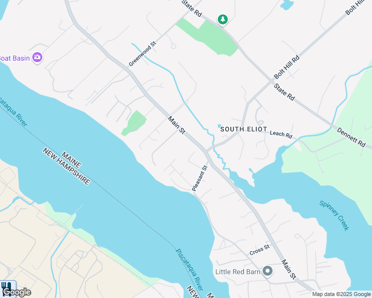 map of restaurants, bars, coffee shops, grocery stores, and more near 19 Rosemary Lane in Eliot